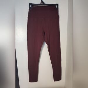 Burgundy High-Waisted Leggings Size M #745